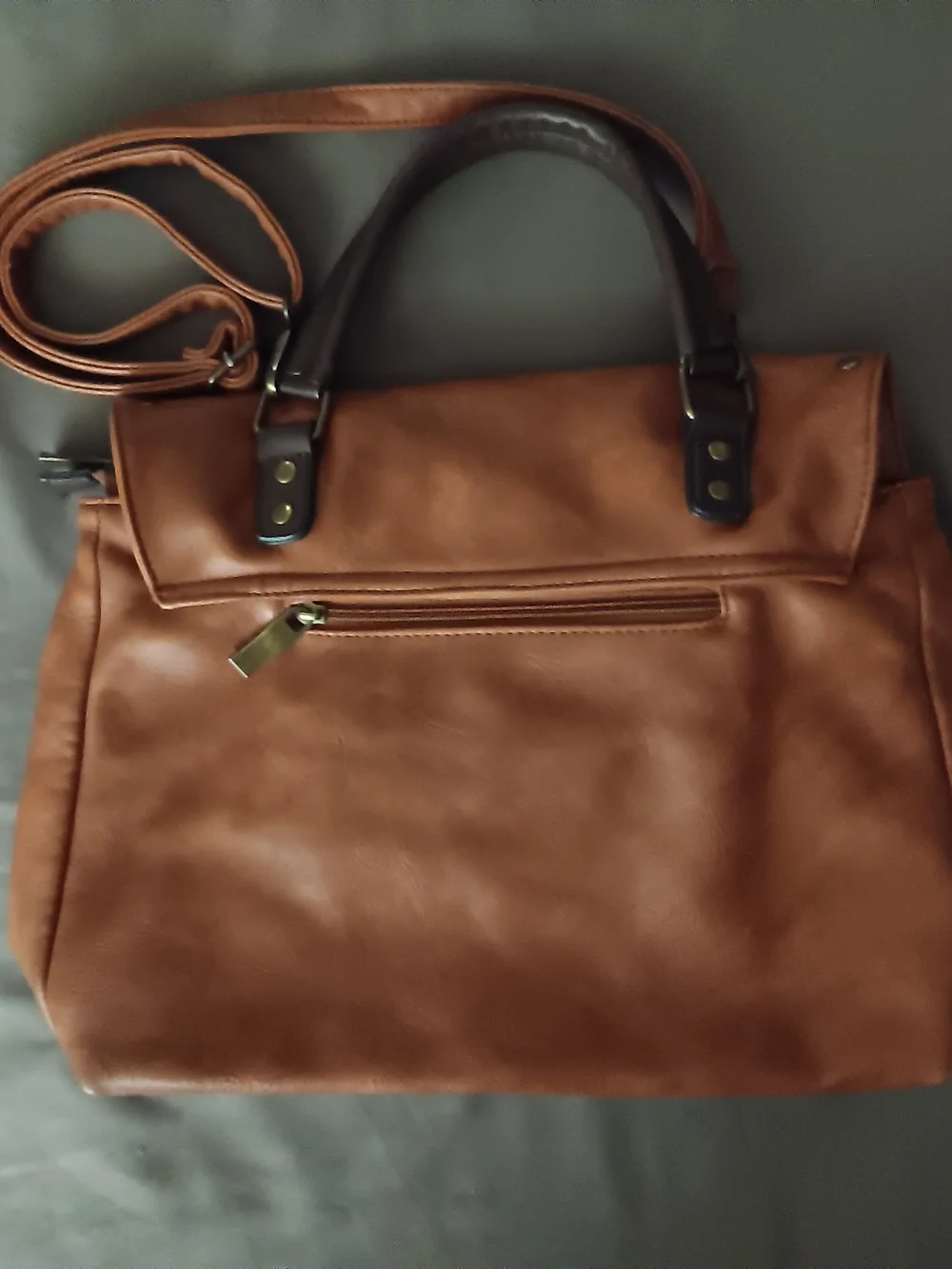 Brown Classic Studded Flap Satchel Boho Chic